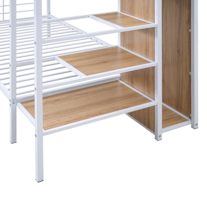 Bunk Bed With Lateral Storage Ladder And Wardrobe