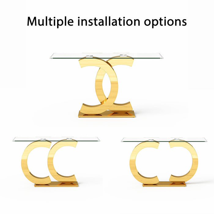 Dual C - Shaped Console Table