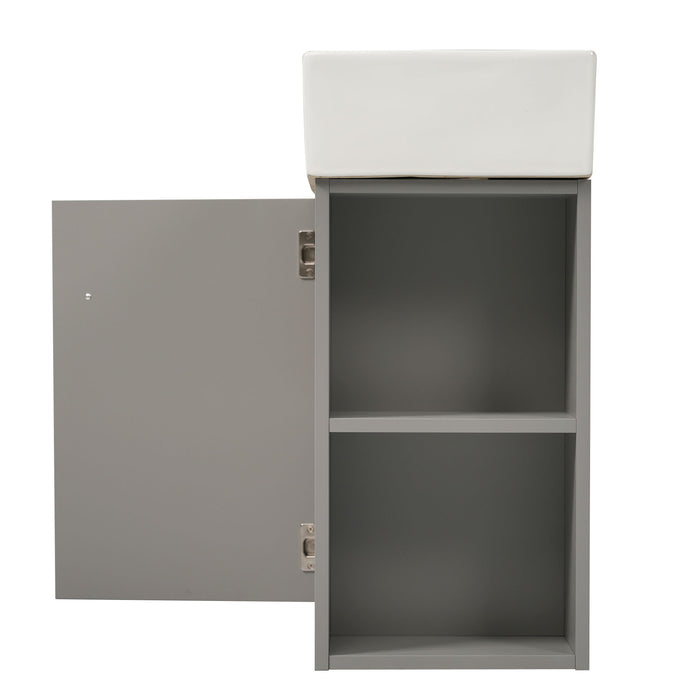 Modern Floating Bathroom Vanity With Ceramic Basin Perfect For Small Bathrooms