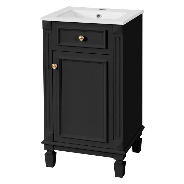 Bathroom Vanity With Sink, Soft-Closing Door, Adjustable Shelf