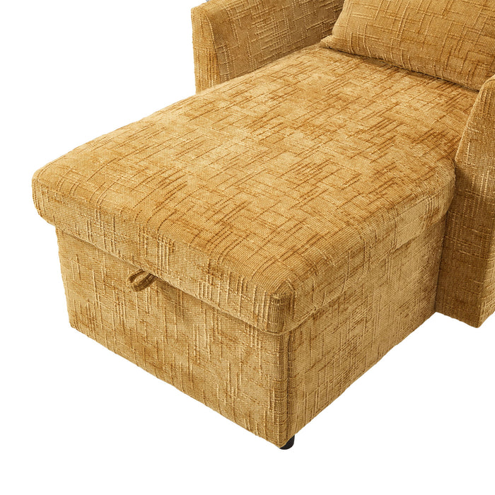 Multifunctional Chenille Recliner Sofa With Storage And Phone Bracket