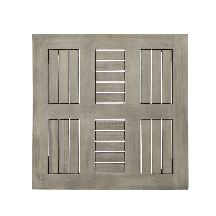 Dexterity - Outdoor Square Side Table With Wood Frame - Gray