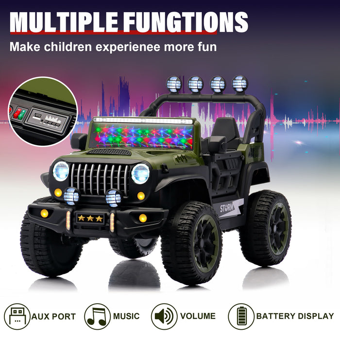 Electric Car With Remote Control, Colorful LED Lights, USB & MP3