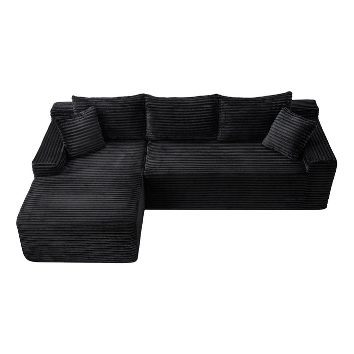Cloud Modular Sectional Sofa Couch With L-Shape Chaise, Upholstered Couches For Living Room - Black