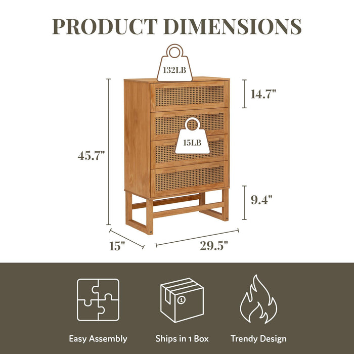 Talo - 4 Drawer Dresser - Natural