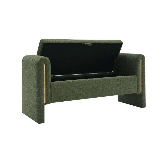 Modern Teddy Upholstered Large Bed End Bench With Arms And Storage