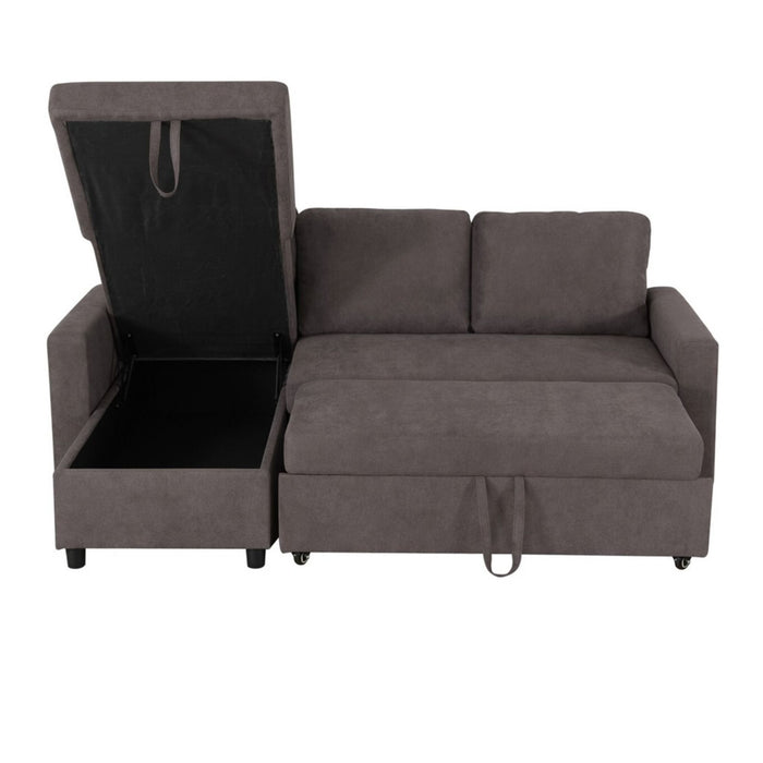 L - Shaped Convertible Sofa Bed With Storage Chaise