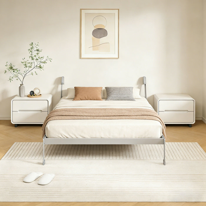 Queen Size Vertical Murphy Wall Cabinet Folding Bed With Automatic Legs - Gray