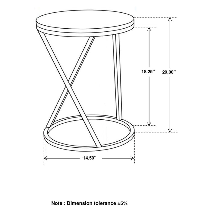 Balboa - Round Accent Side Table With Sculptural Base - White