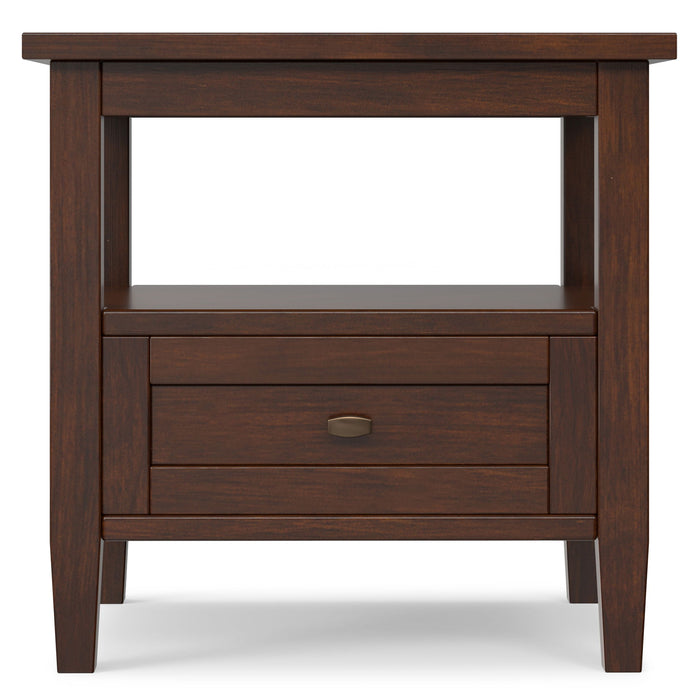 Warm Shaker - End Table With Smooth Drawer Storage - Brown