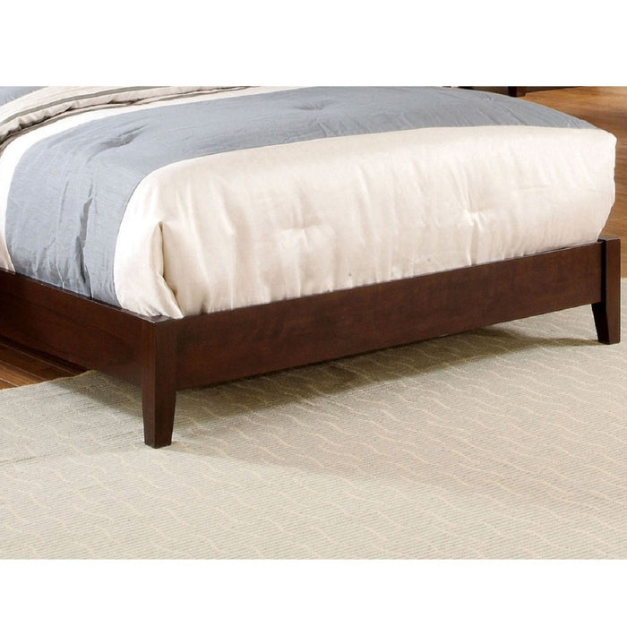 Eastern King Bed With Button Tufted Headboard - Brown