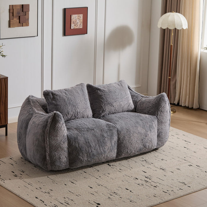 Giant Bean Bag Couch, Ultra Soft Fluffy Loveseat For Living Room