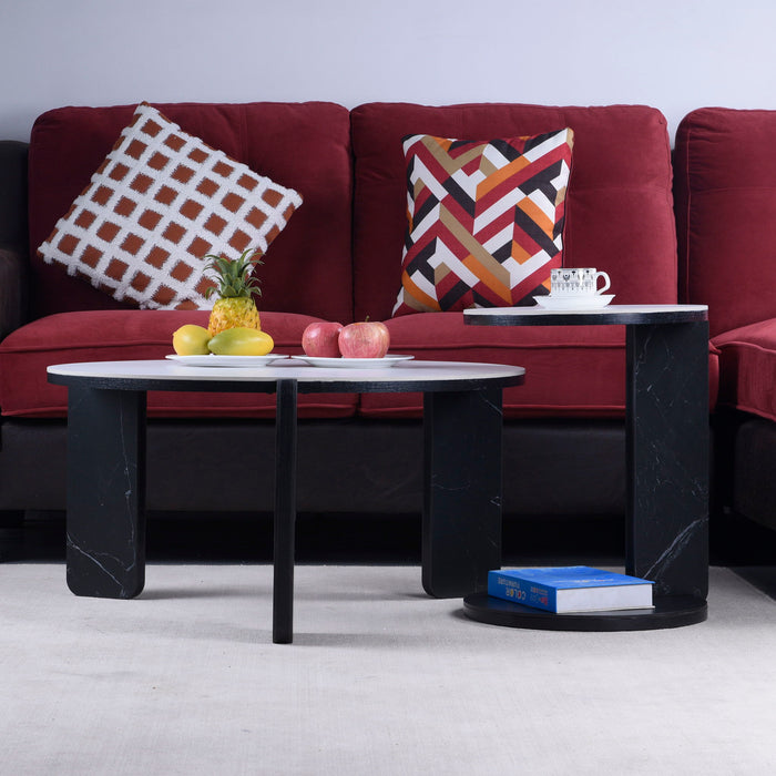 Round Coffee & End Table Set