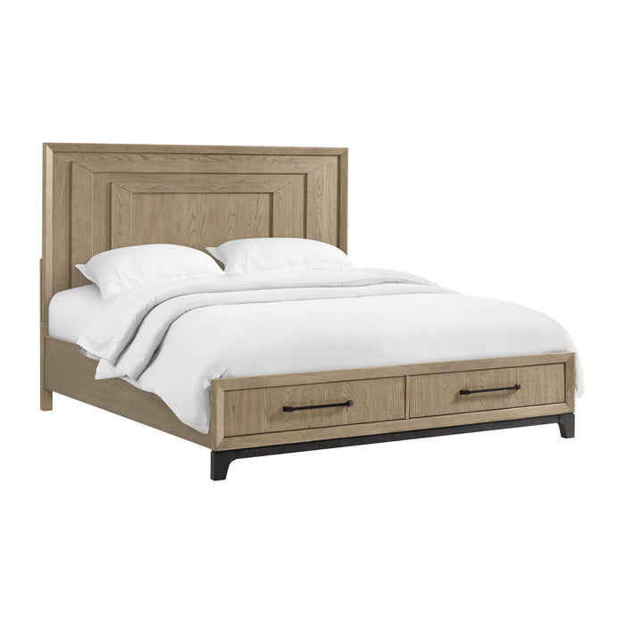 Sutton Place - King Storage Bed With Two-Tone Finish And Two Cedar-Lined Footboard Drawers - Caramel And Cocoa