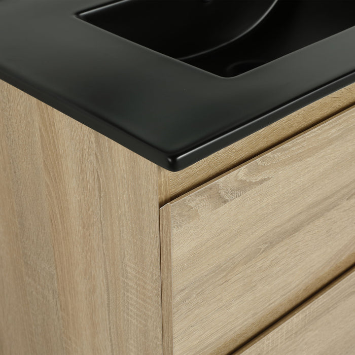Wall Mounted Bathroom Vanity With Sink, 2 Soft Close Drawers