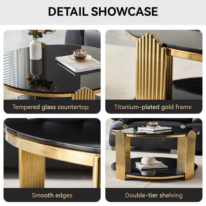 Round Table With Double Layer Storage