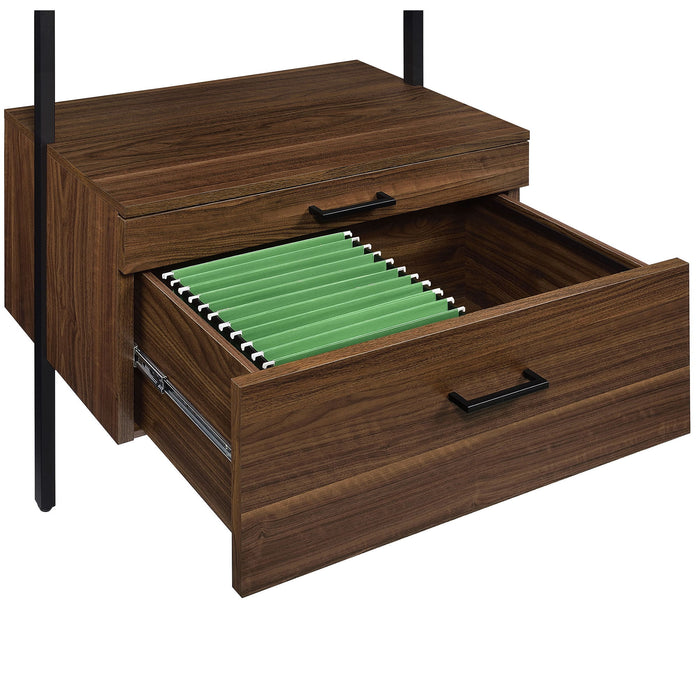 Wendell - 4 Shelf Storage Wall Bookshelf - Walnut