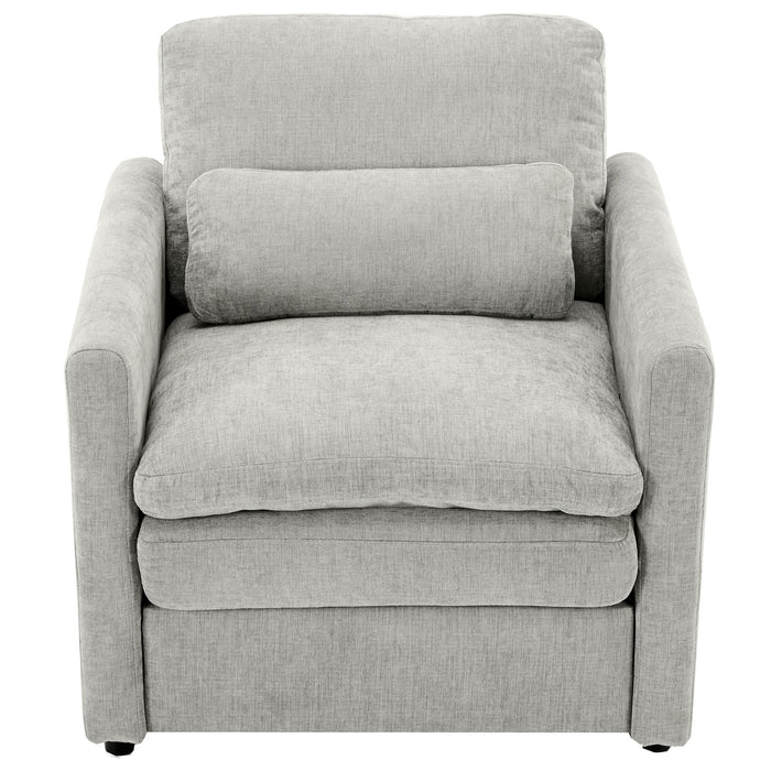Cozy Upholstered Plush Cushion Armchair For Living Room