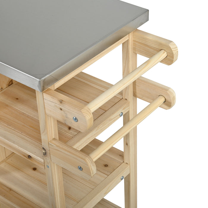 Foldable Outdoor Kitchen Island With Storage Cabinet