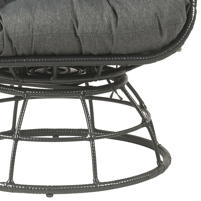 Hikre - Patio Lounge Chair & Side Table - Black / Charcoal
