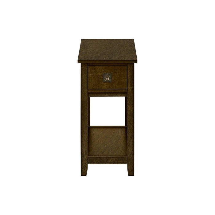Accent End Table, 2 Tier, Narrow, Lamp, Storage Drawer, Charming Design