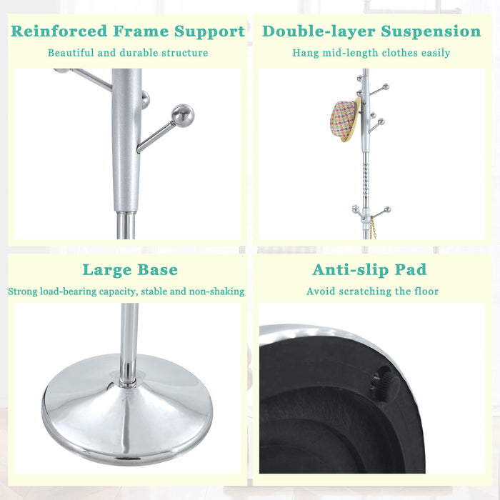 Modern Stainless Steel Spray Painted Hanger With Solid Wood Reinforcement