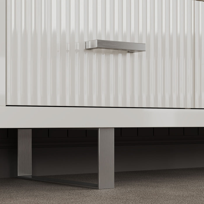 TV Stand With Slatted Drawers