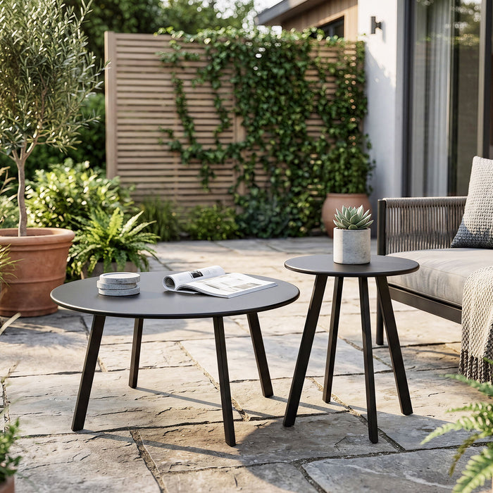Round Nesting Coffee Table (Set of 2) - Black