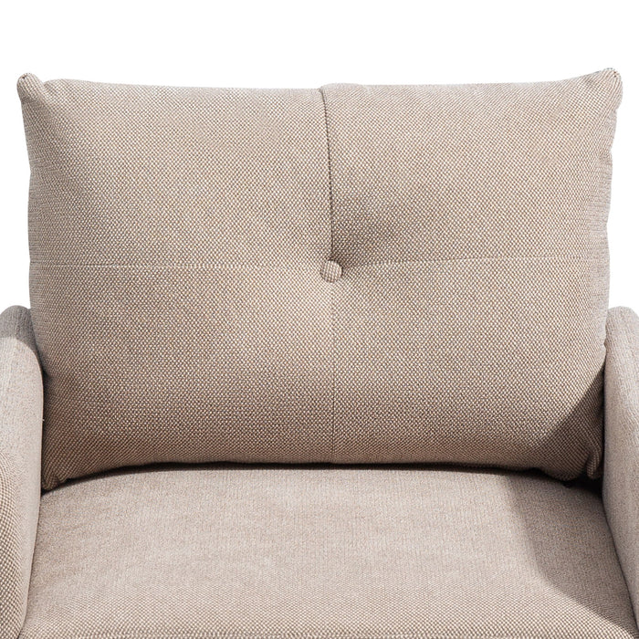 Contemporary Accent Chair With Metal Legs, Comfy Chenille Fabric Armchair