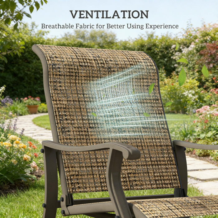 Outdoor Glider Swing Chair With Smooth Motion - Brown / Brown Mix
