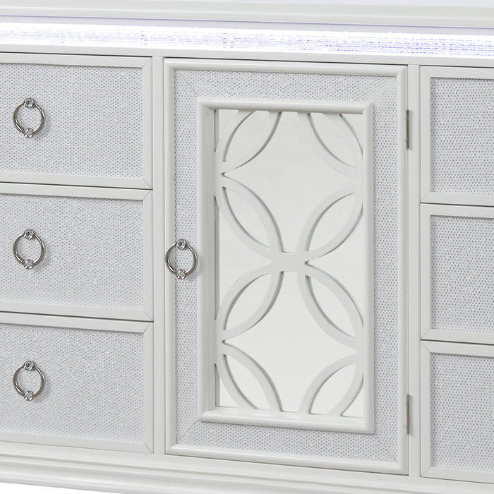Abigale - 6 Drawer Dresser With LED (Includes Dresser Only, Mirror Not Included) - White