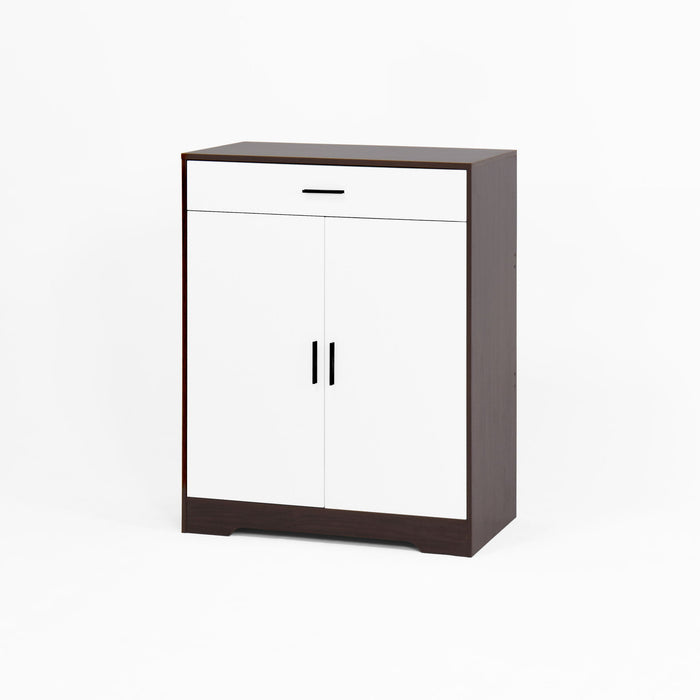 Freestanding Wooden Shoe Cabinet, 4 Tier Organizer With Drawer