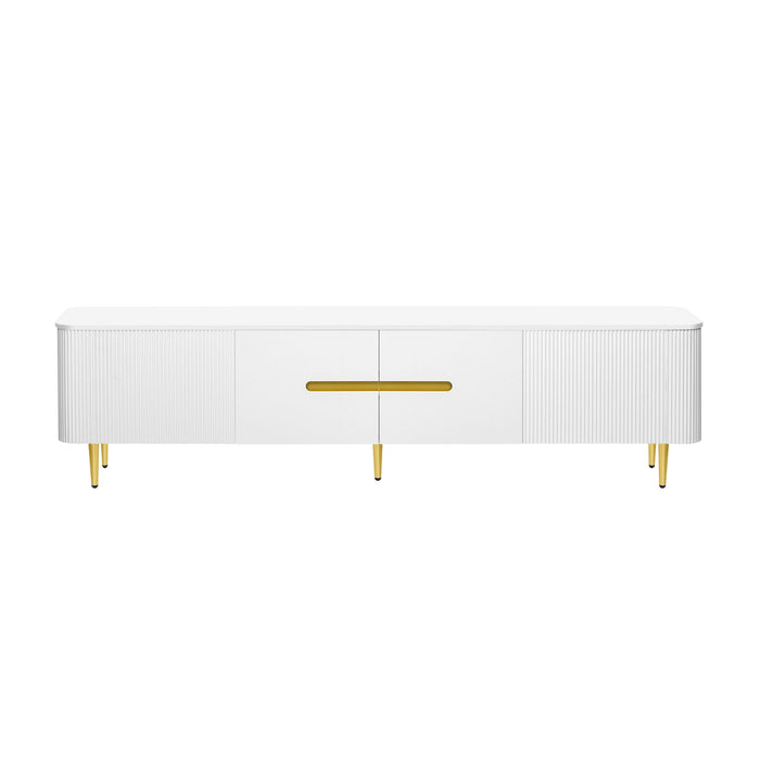 TV Stand For TVs, Media Console With 4 Spacious Cabinets For Living Room