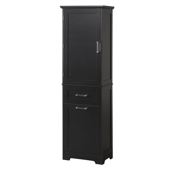 Tall Freestanding Bathroom Storage Cabinet With Adjustable Shelf And 2 Drawers