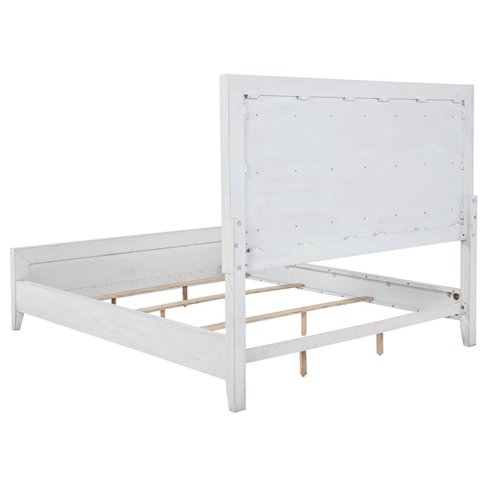 Inverness - Eastern King Panel Bed With Padded Headboard - White