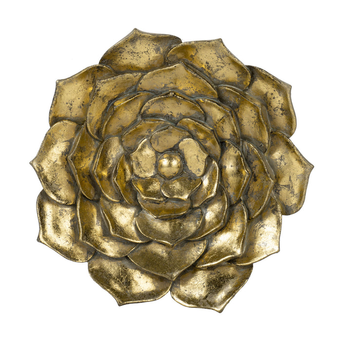 3 Piece Succulent Wall Plaque - Gold
