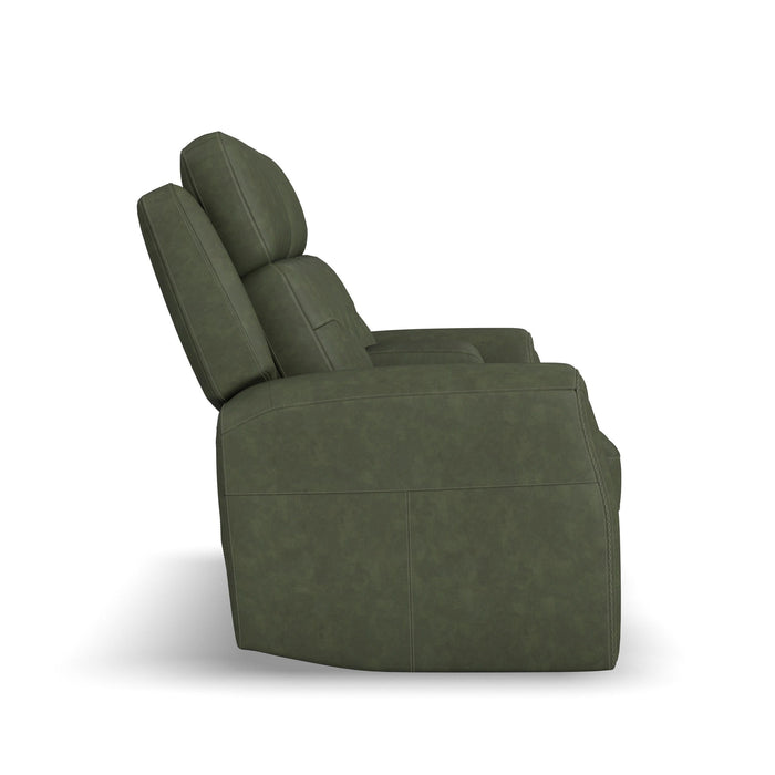 Felix - Power Reclining Loveseat With Console, Power Headrest, Lumbar, Heat & Massage