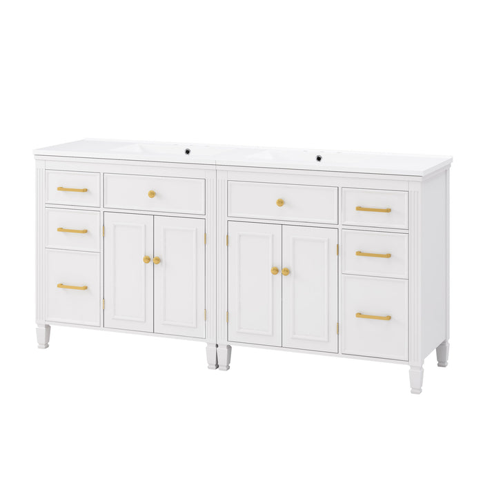 2 Piece Freestanding Bathroom Vanity Set With Sink Top, Reversible Dual Layout