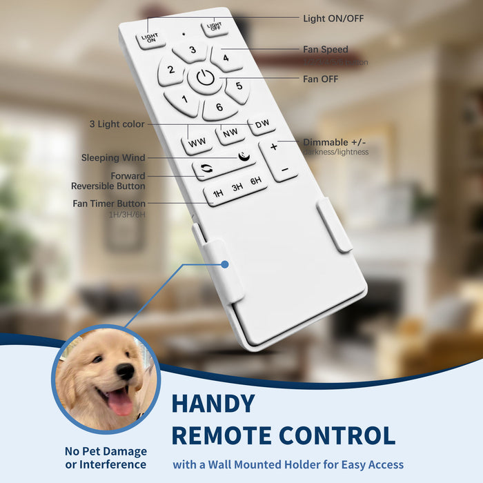 Low Profile Flush Mount Intergrated LED Ceiling Fan With Light And Silent Reversible Motor
