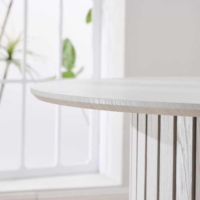 Modern 4 Person Dining Set With Bamboo & Table And Turquoise & Chairs Metal Legs, Space Saving Design - White