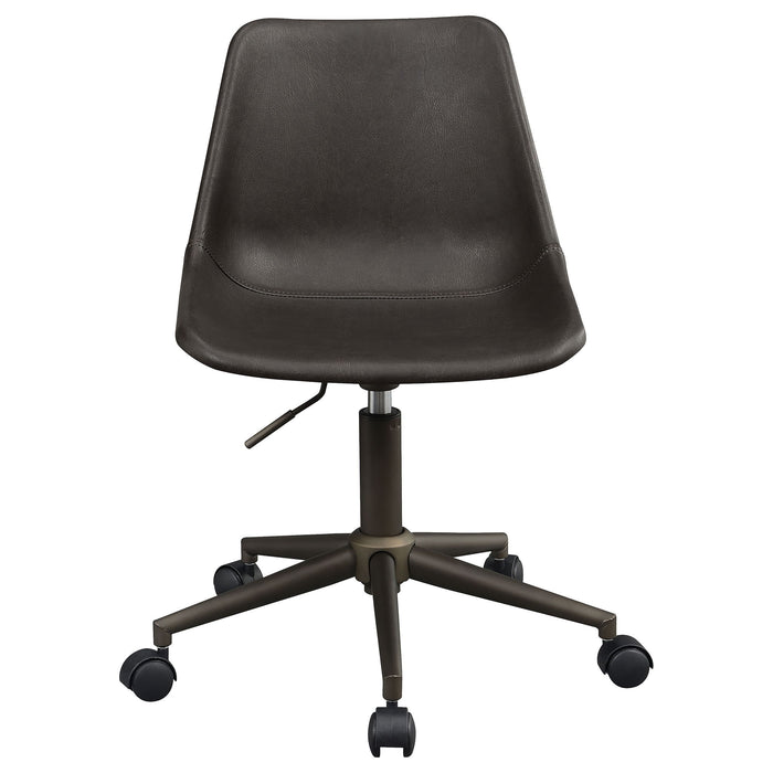 Ralston - Upholstered Adjustable Office Desk Chair With Ergonomic Design - Brown