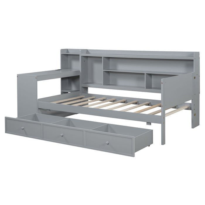 Daybed With 3 Drawers USB Ports And Desk