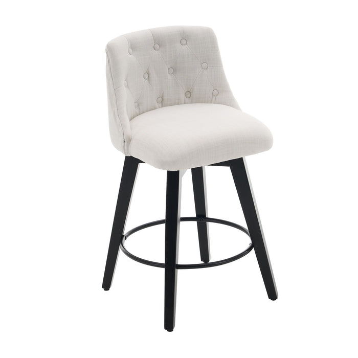 Swivel Bar Stools & Button Tufted Back (Set of 2)