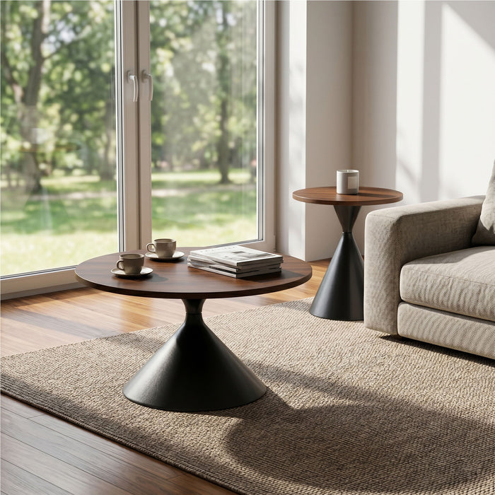 2 Piece Coffee Round Table Set