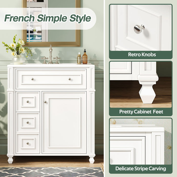 Bathroom Vanity Cabinet With Sink, Soft Close Doors With Door Organizer