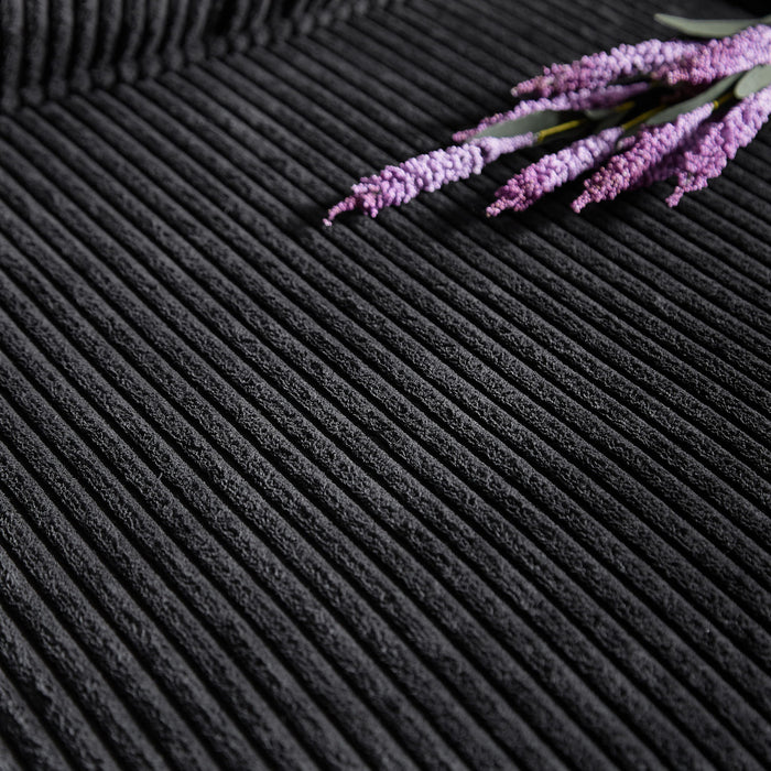 Modern Corduroy Fabric Sofa, 3 Seater Compressed Couch With Cup Holders