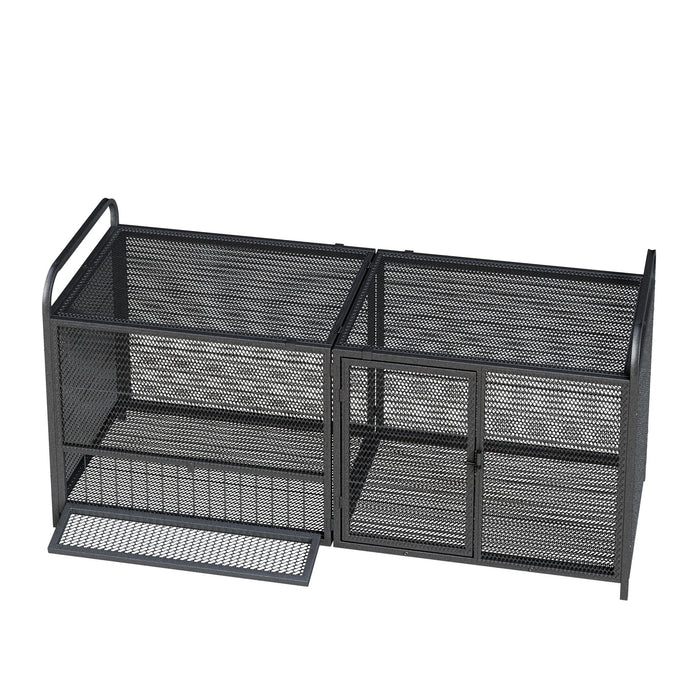 Chicken Cage, Poultry Breeding Coop - Black / Silver