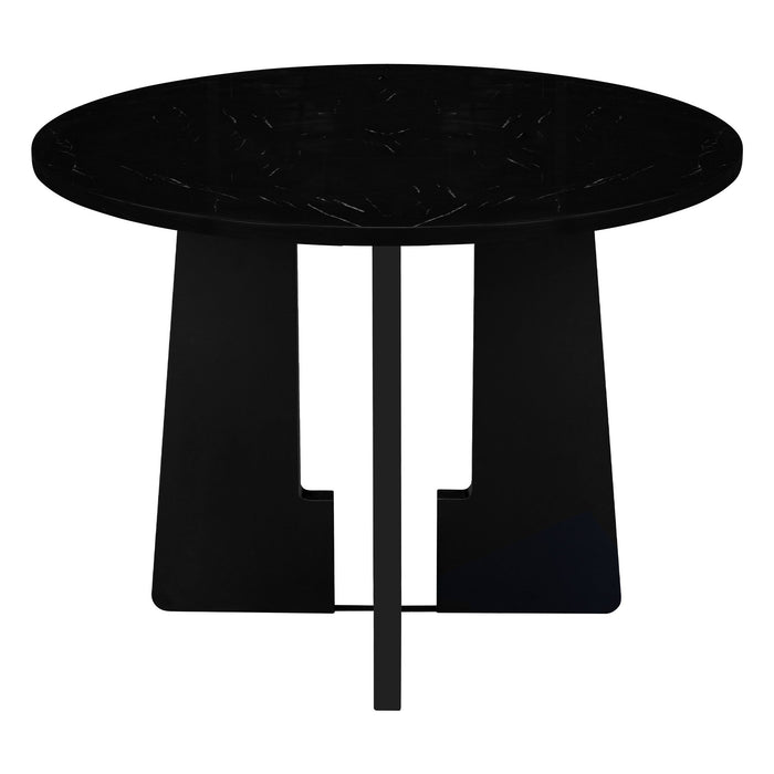 5 Piece Round Dining Table Set, Modern Table And 4 Upholstered Chairs For Dining Room