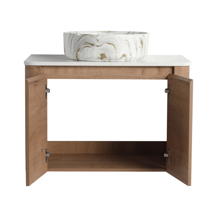 Wall Mounted Bathroom Vanity With Art Sink, 1 Soft Close Door