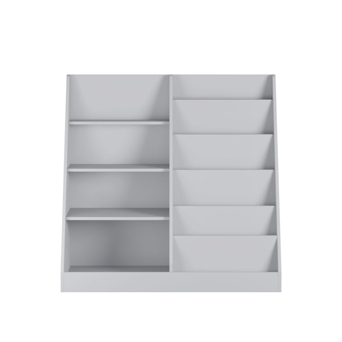 Bookshelf And Toy Storage Organizer, 4 Tier Bookcase With Display Stand For Playroom